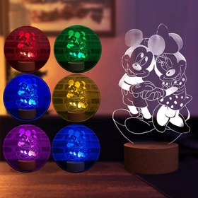 Resim Mickey ve Minnie Mouse Figürlü Dekoratif Hediye Led Masa Lambası | BYLAMP 