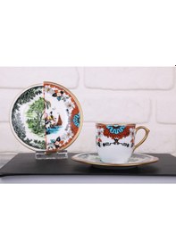 Resim Konyax Hybrid6 Porselen 6 Kişilik 12 Parça Türk Kahve Takımı Çok Renkli 