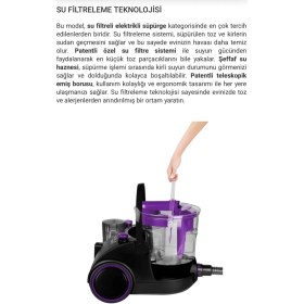 Resim Arnica Turbo Başlıklı Yüksek Performanslı Emiş Gücü Su Filtreli Süpürge 2400W - Hepa Filtre + Mutfak Tartısı 