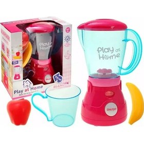 Resim Işıklı Aksesuarlı Gerçekçi Hareketli Blender Pembe Meyveli Oyuncak Pilli Kız Oyuncak Mutfak Seti 