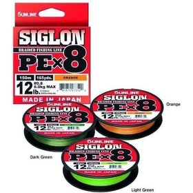 Resim Sunline Siglon Braid Pe X8 0.223 Mm 150m Dark Green 8 Kat İp Misina 13kg Çeker 