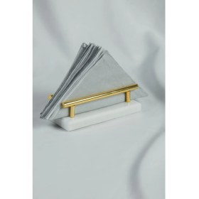 Resim Meralp Tasarım Altın Mermer Peçetelik 