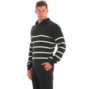 Resim Slam Erkek Kazak Jumper Sobek Lacivert/Beyaz 