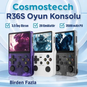 Resim Cosmostech R36S Retro El Konsolu – 3.5” 4K IPS Ekran, 20.000+ Oyun, 23 Emülatör, 64GB Hafıza Kartı, HDMI & Wi-Fi Destekli- Mavi 