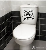 Resim Wc Klozet için Endişeli Sticker Yapıştırma Model1 