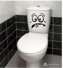 Resim Wc Klozet için Endişeli Sticker Yapıştırma Model1 