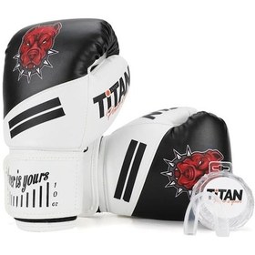 Resim Titan Sport Siyah Beyaz Pitbull Desenli Boks Eldiveni 2'li Set Çok Renkli 