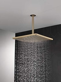 Resim Delta - Musluk Tek Sprey Raincan Duş Başlığı, Altın Duş Başlığı, Yağmur Duş Başlığı, Kare Duş Başlığı, Metal Duş Başlığı, 2.5 GPM Akış Hızı, Şampanya Bronz 52159-CZ25 