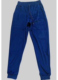 Resim Parlak Kadife Cepli Pantolon Eşofman Pijama Altı Unisex Lastikli Paça Lacivert Çok Renkli 