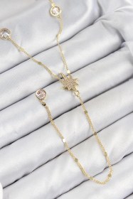 Resim Clariss Pirinç Zirkon Taşlı Kutup Yıldızı Model Gold Renk Y Kolye Çok Renkli 