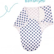 Resim Sevi Bebe Interlok Bebe Kundak Mavi Çiçek 