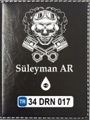 Resim Kişiye Özel Kurukafa Logolu Ruhsat Kabı 