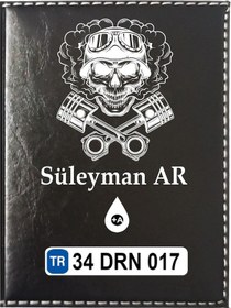 Resim Kişiye Özel Kurukafa Logolu Ruhsat Kabı 