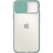 Resim Case World Apple iPhone 12 Pro Kapak Lensi Açılır Kapanır Kamera Korumalı Silikon Kılıf i Su Yeşili 