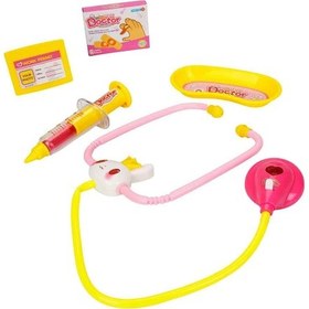 Resim Sesli Ve Işıklı Çantalı Doktor Seti 11 Parça Pembe 