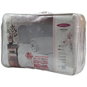 Resim Kristal Çift Kişilik Microfiber Yorgan İkili Beyaz 