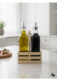 Resim Ahşap Doğal 2li Set Yağdanlık Ve Sosluk Takımı Set Ihlamur - Kavak 1 Set Ahşap 