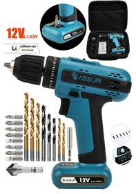 Resim Assur ASR005 12V Dahili Batarya Akülü Vidalama Şarjlı Matkap Mavi 