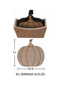 Resim Ahşap Balkabağı Bardak Altlığı 11x10,5cm L393 Ahşap 