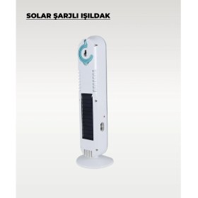 Resim 60W Solar / 220V Şarjlı Işıldak - Askı Aparatlı ve Ayaklı - Su Geçirmez 