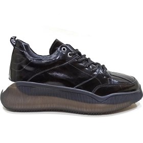 Resim Lucıano Bellini Siyah Deri Erkek Sneaker Ayakkabı 