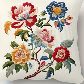 Resim 1 adet, 2D Düz Baskı Kısa Peluş Dekoratif Yastık Kılıfı, Gerçek Nakışsız Kraliyet Vintaj Çiçek Deseni, Tek Taraflı Baskı, 45.72cm×45.72cm, Kanepe, Oturma Odası, Yatak Odası, Ofis Ev Dekorasyonu İçin Uygun, Yastık İçi Yok BZ1795, 2D Düz 