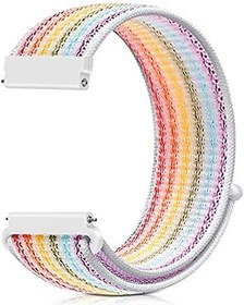 Resim Microsonic Amazfit GTS 2 42mm için Hasırlı Kordon Woven Sport Loop Pride Edition [GTS 2 ile Uyumlu Kordon - Renkli] 