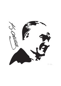 Resim Atatürk-1 Stencil Boyama Şablonu 30X30 Cm. Duvar Stencil. Fayans 