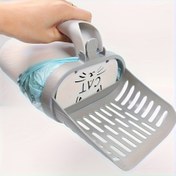 Resim Kedi Kumu Küpeşi Entegre Atık Torbası Dağıtıcısı ile, Dayanıklı PP Malzeme ile Yapılmış, Verimli Temizlik için Derin Küpeşe Tasarımı, Tüm Kedi Irkları için Uygun - Evcil Kedi Kumu Kutularını Bakım için Bir Araç. 