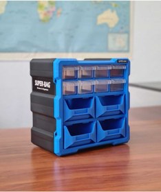 Resim Superbag Monoblok Avadanlık Ve Çekmece 12 Gözlü Seti Hobby Organizer Düzenleyici 6 Çekmece 6 Avadanlık Mavi 
