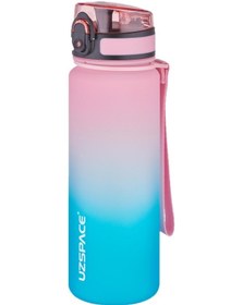 Resim Uzspace 2'li Tritan Matara Seti 500 Ml Çift Renk Softtouch Ff Collection Tritan Su Matarası Pembe Yeşil - Sarı Lacivert 