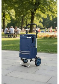 Resim Qerhome Termal Soğutucu Su Geçirmez Çantalı Alüminyum Gövdeli Alışveriş Pazar Arabası 