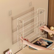 Resim 3 Katlı Sağlam Şeffaf Organizatör Raf - Delme Gerektirmeyen Duvara Monte Banyo/Ofis/Rafta - Gözlük, Makyaj ve Parfüm Depolama için Yer Tasarrufu Sağlayan Modern Banyo Organizeri, Gözlük Tutucu, Yüzer Raflar 