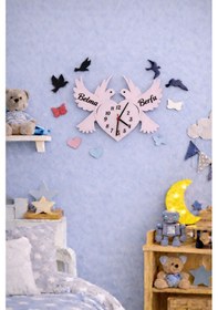 Resim Genç Kız Odası Duvar Saati Kuş Temalı Kişiye Özel No 10026 Çok Renkli 