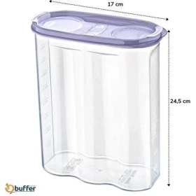 Resim 2 Kapaklı Ölçekli Erzak Kuru Gıda Saklama Kutusu Kabı 2,4 LITRE-SA940 