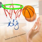 Resim Mini Katlanabilir Duvara Monte Edilebilir Basketbol Topu ile Sıkıştırma Kupası - 2.4 İnç, İç Mekan Oynamak için Delme Gerektirmez Plastik Basketbol Golü, Grup Partileri, Ofis Rahatlığı ve Ev Eğitimi için İdeal, İç Mekan Aktivitesi Topu|Katlanabilir Top|Sıkıştırma Kupası Montajı, Basketbol Aksesuarları 