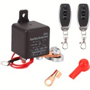 Resim 200A DC12V Uzaktan Kumandalı Akü Kesici Anahtar için - Hırsızlığa Karşı Koruma, Arabalar & Kamyonlar için Boşaltmayı Önler, Tabanda Siyah Negatif Tel 