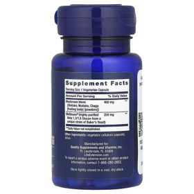 Resim Life Extension Mushroom Immune Beta Glucans Shiitake, Maitake, Chaga 30 Veg Caps 