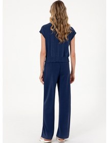 Resim U.S. Polo Assn. Kadın Lacivert Modal Karışımlı Loose Fit Örme Pantolon 50308640-VR033 