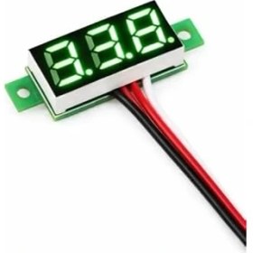 Resim 0.28 Inch 0-100 3 Kablolu Dc Voltmetre Yeşil 