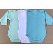 Resim BABYİBO %100 Pamuk Uzun Kol Bebek Çıtçıtlı Badi, Zıbın 