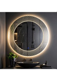 Resim Trivon Günışığı Lazer Kumlamalı Lavabo & Banyo Aynası Dokunmatik Sensörlü 60 X 60 