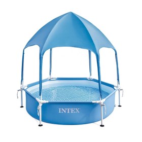Resim Aile Havuzu - Gölgelikli Prefabrik - Intex - 183 x 183 x 38 cm (28209) 