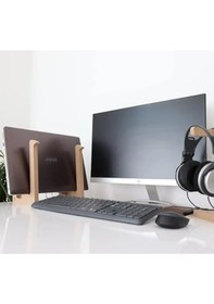 Resim Ahşap Laptop Standı - 13" - 14" Boyutlarındaki Laptoplar Ile Uyumlu - Laptop Yükseltici 
