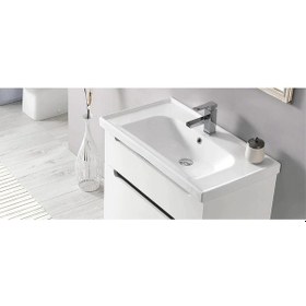 Resim Turkuaz Seramik Cerastyle Frame 50 x 38 CM Etajer Uyumlu Damlalıklı Lavabo 