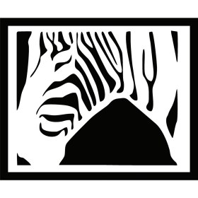 Resim Zebra Tasarım Duvar Dekor Sticker 45 x 45 cm 