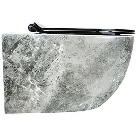 Resim Bıga Antrasıt Kanalsız Asma Klozet+Soft Kapak Wh-828+Cs-22 