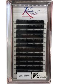 Resim Kaşmir Kirpik Çek Bırak C Kıvrım 0.05 MM 10 Numara Tek Boy Kirpik 