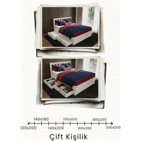 Resim Renazzo Mobilya Stark 4 Çekmeceli Modern Karyola - 1. Sınıf 18 mm Mdf ve Tekerlekli Geniş Depolama Alanlı Karyola 