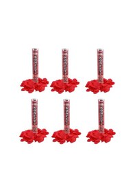 Resim Happyland 6 Adet Sevgililer Günü Kırmızı Yapay Gül Yapraklı Konfeti Makinesi Tek Kullanımlık 